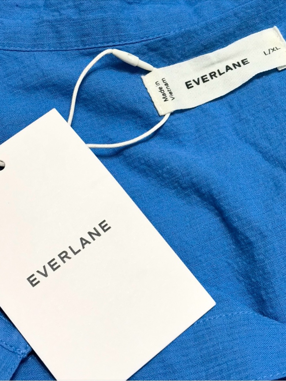 NWT Everlane Gauze Oversized Button Up Shirt Blue Opal Womens Size Large / XL - Picture 9 of 15